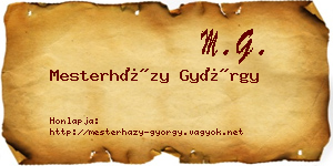 Mesterházy György névjegykártya